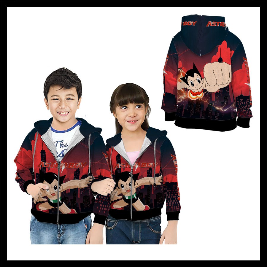 2s5 - Jaket Hoodie Anak Kartun New Astro Boy Red Art 04 Unisex Fullprint Custom