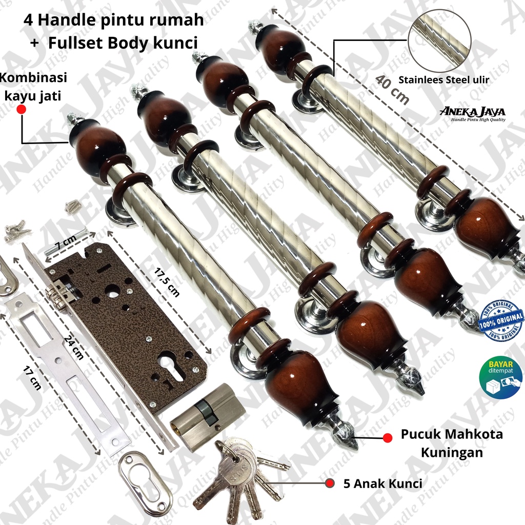 Satu set Handle Pintu rumah 50 cm  / Tarikan Pintu rumah / Pegangan Pintu rumah minimalis