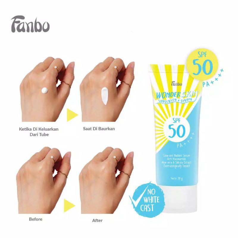 Fanbo Wonder Skin Sunscreen + Serum SPF 50 PA+++ | Fanbo Acne Rescue Water Gel Sunscreen SPF 35 PA++++