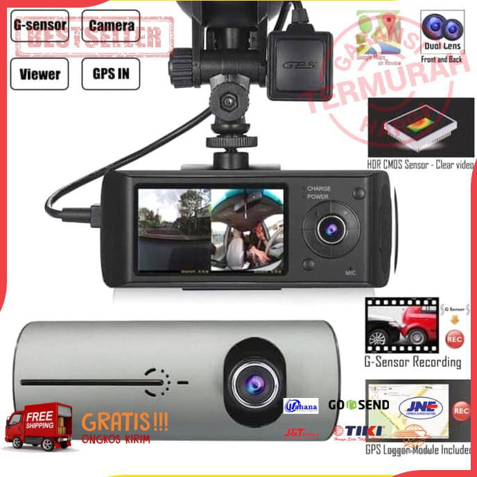 CAMERA MOBIL DVR R300 GPS GERAK SENSOR CCTV DUAL CAMERA