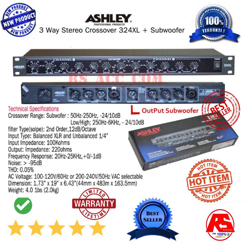 Jual  Murah  Crossover Ashley 324 Xl + Subwoofer