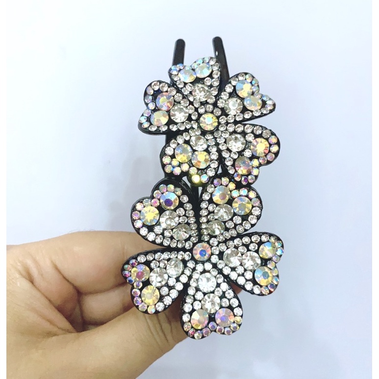 KIP PERMATA KOREA | JEPIT KOREA BUNGA 2 PERMATA ZIRCON