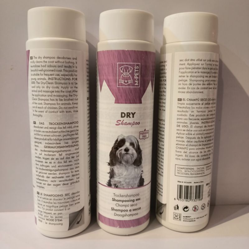 M-Pets Dry Shampo Powder 200gr / Shampo Kering Anjing Dan Kucing