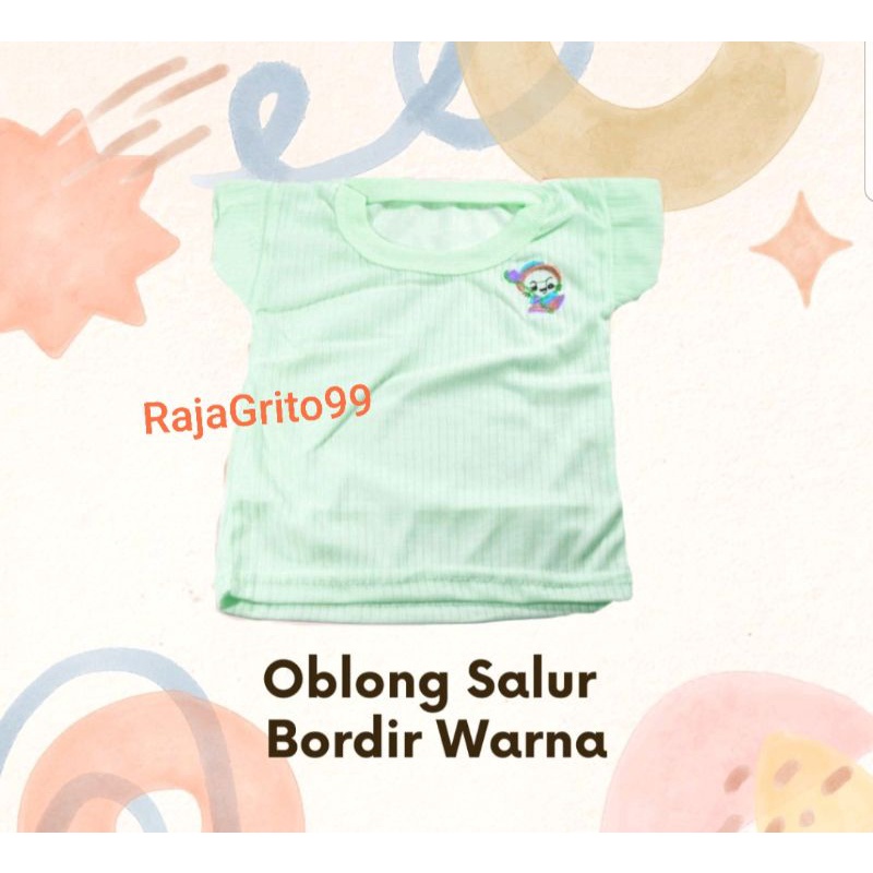 Kaos Oblong Bordir Bayi Lengan Pendek Halus / Setali Bayi Bordir Motif Size Large / Stali Bayi Pendek Newborn (1pcs)