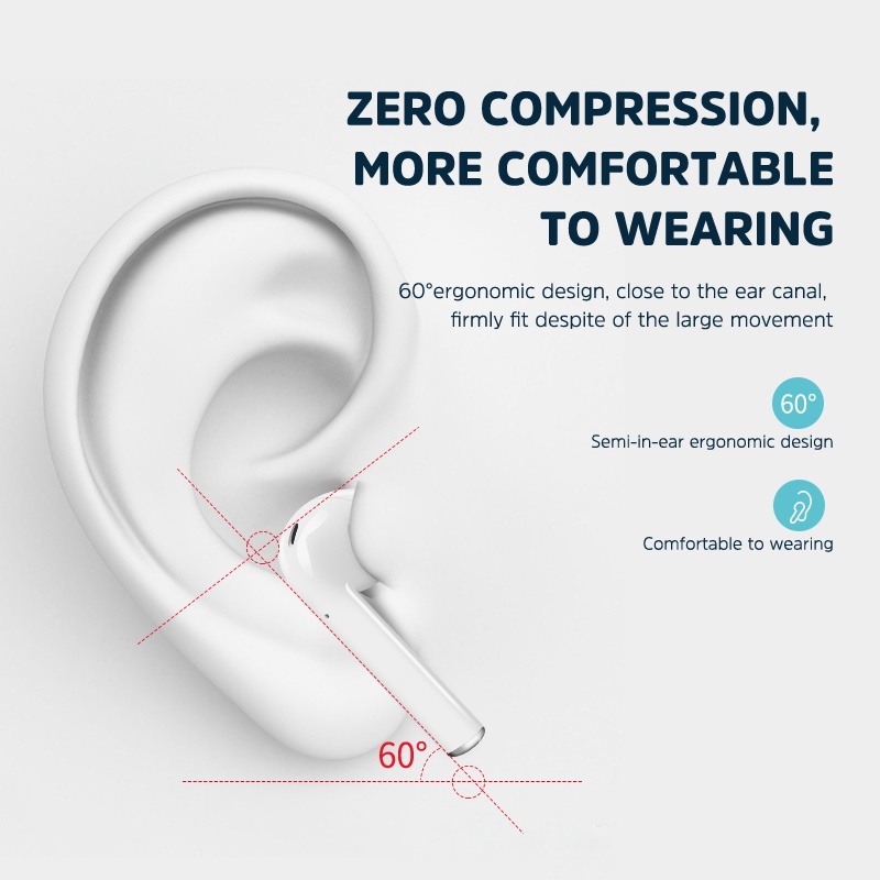 KIVEE TWS Earphone Bluetooth 5.0 Noise Cancellation Headset Gaming & Music In Ear-6