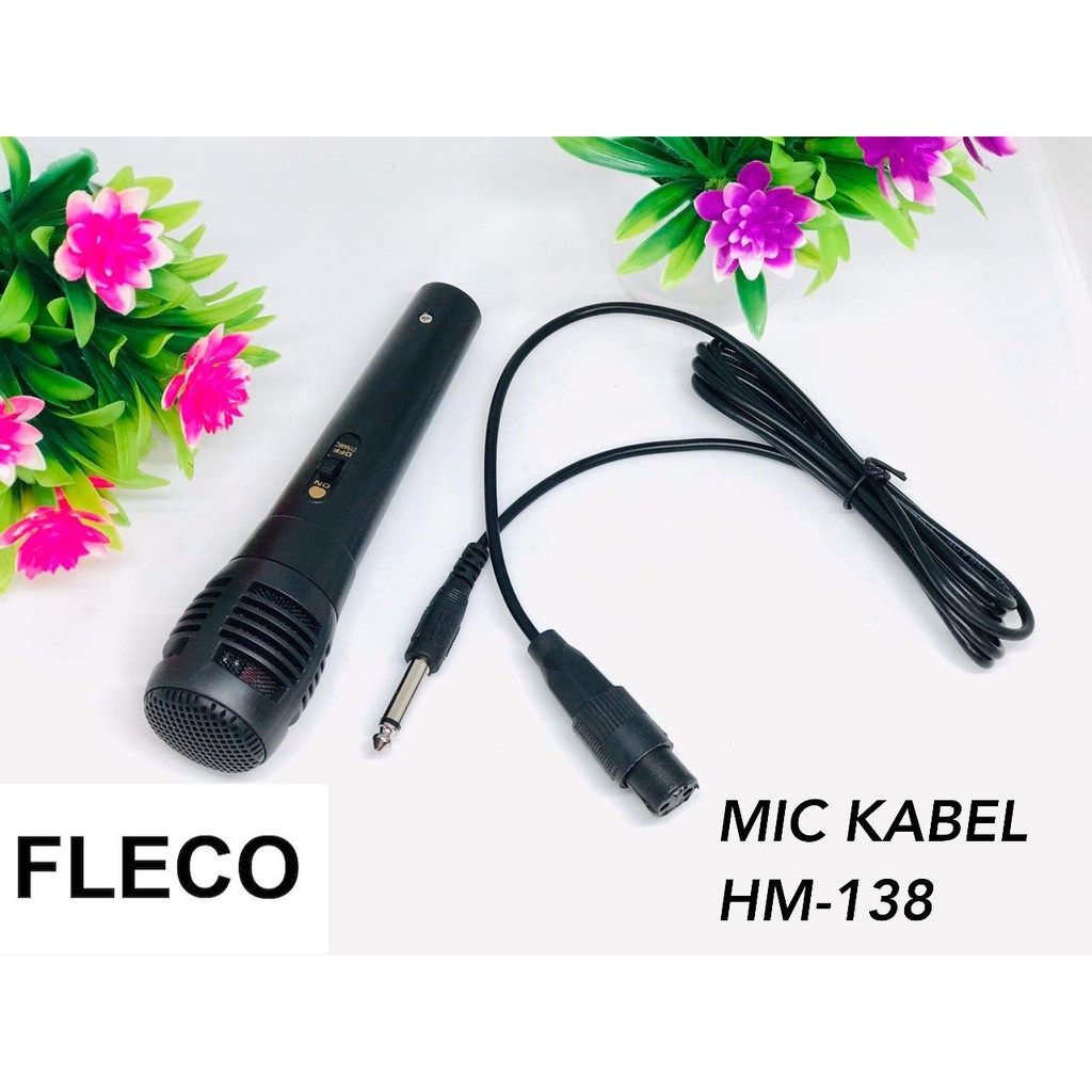 MIC MICROPHONE KABEL FLECO HM138 MICROFON KABEL ORIGINAL colokan besar dan kecil