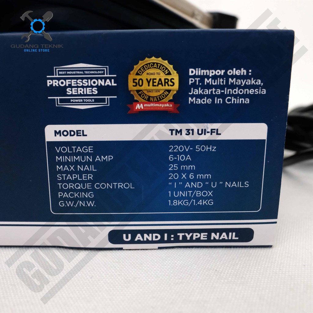 Mesin Paku Tembak Elektrik BITEC TM 31 UI-FL - Tacker Machine Electric Nailer Bitec TM31UI-FL