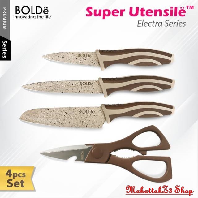 Pisau Set Bolde + Gunting / Pisau Dapur /Pisau Buah / Gunting Dapur/ Pisau Daging/ Bolde /stainles