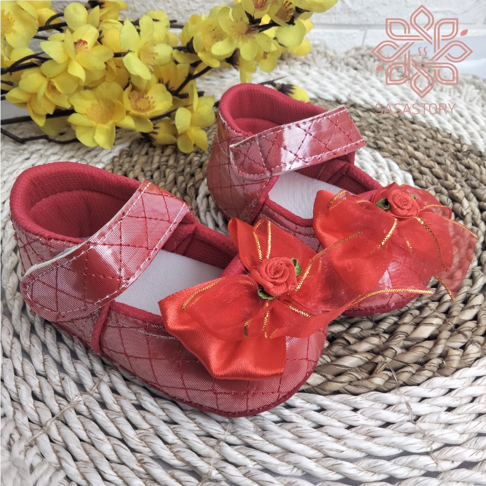 mandirishoesstore-SEPATU PREWALKER BABY BAYI ANAK PEREMPUAN PITA BESAR 0-12 BULAN FPY22