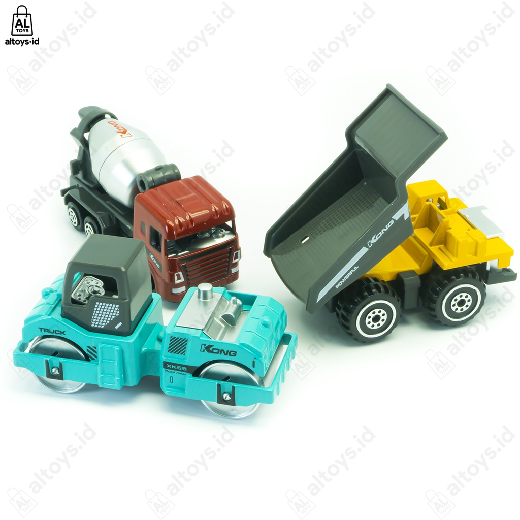 Diecast Kontruksi Truck Molen Exsavator Buildozer Forclip Diecast Mobil Kontruksi Set