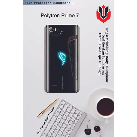 Isi 2pcs Garskin Hp Polytron Prime 7 Motif aha - Free Custom Motif via Chat