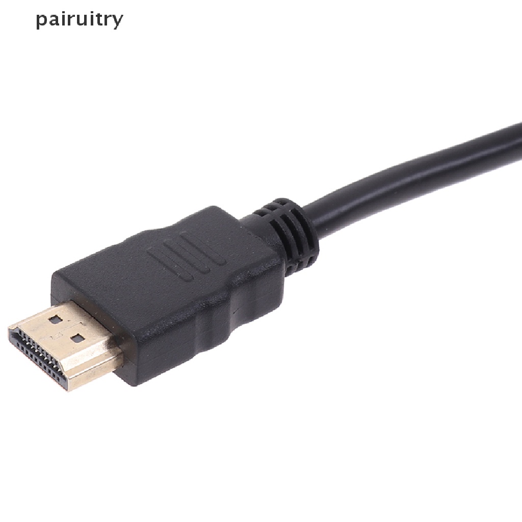 Prt 1Pc Kabel Extension HDMI Male Ke Female Lapis Emas Dengan Panel Sekrup PRT