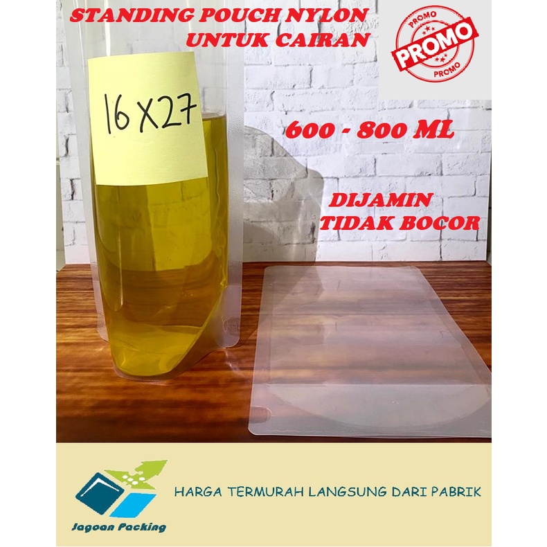 STANDING POUCH NYLON UNTUK CAIRAN/ LIQUID NON ZIPLOCK 16 CM X 27 CM