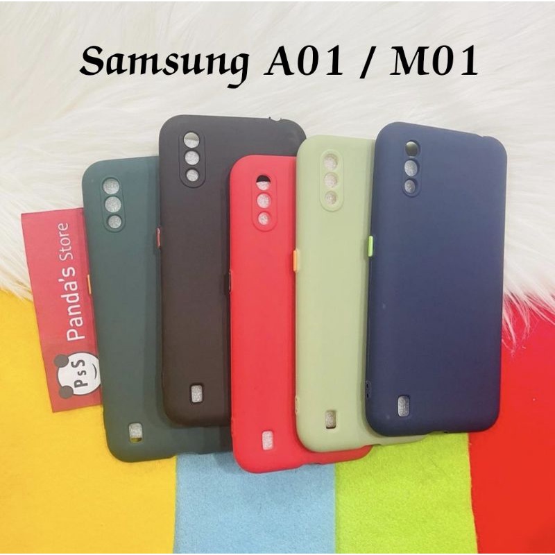 Case Samsung A01 , M01 Babycase + Pelindung Kamera, Makaron Full Color (PsS)