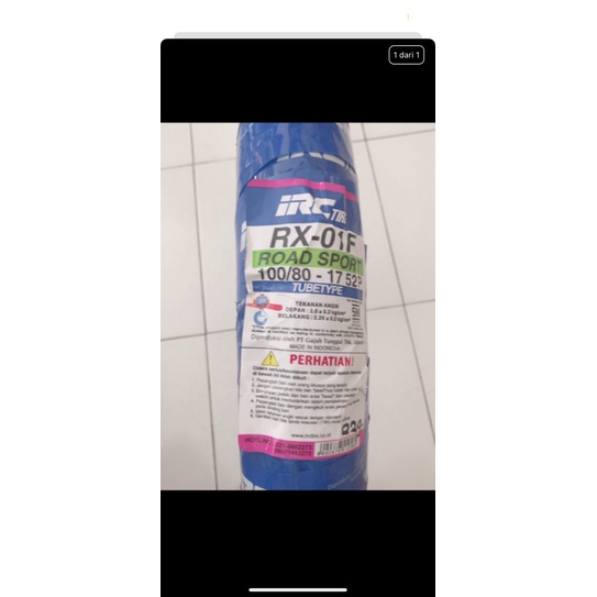 BAN LUAR IRC 100/80-17 RX01F