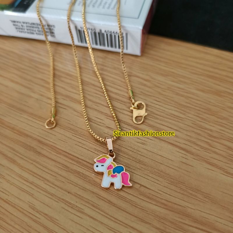 Kalung Titanium Anak Anak Liontin Poni Terbaru Terlaris Anti Karat selamanya Kalung Anak Kekinian Bagus Murah Anti Karat Liontin poni