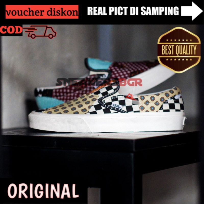 Vans Slip On Tiger Patchwork | sepatu slip on | sepatu vans batik