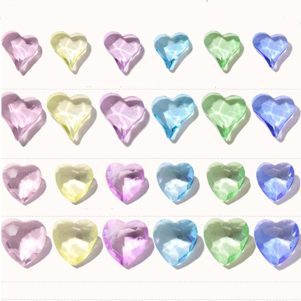 Mxbeauty Bentuk Cinta Kuku Berlian Imitasi DIY Fashion DIY Dekorasi Kuku 3D Pesona Kuku Nail Art Permata Menunjuk Bawah Square Nail Drills