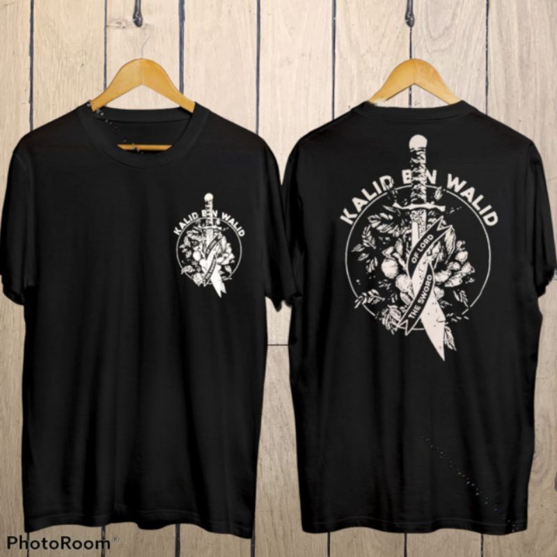 BAJU KAOS DISTRO/T-SHIRT KAOS PRIA KAOS ISLAMI  KAOS DAKWAH KAOS SAHABAT NABI NEW KHALID BIN WALID-KHALID LOGO