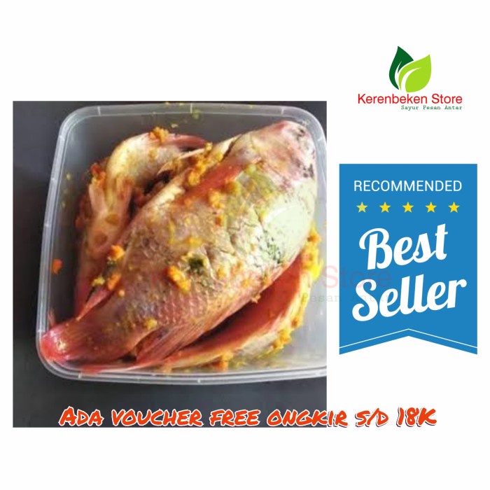 

ikan nila merah ungkep bumbu kuning 500gr tinggal goreng - isi 3 ekor