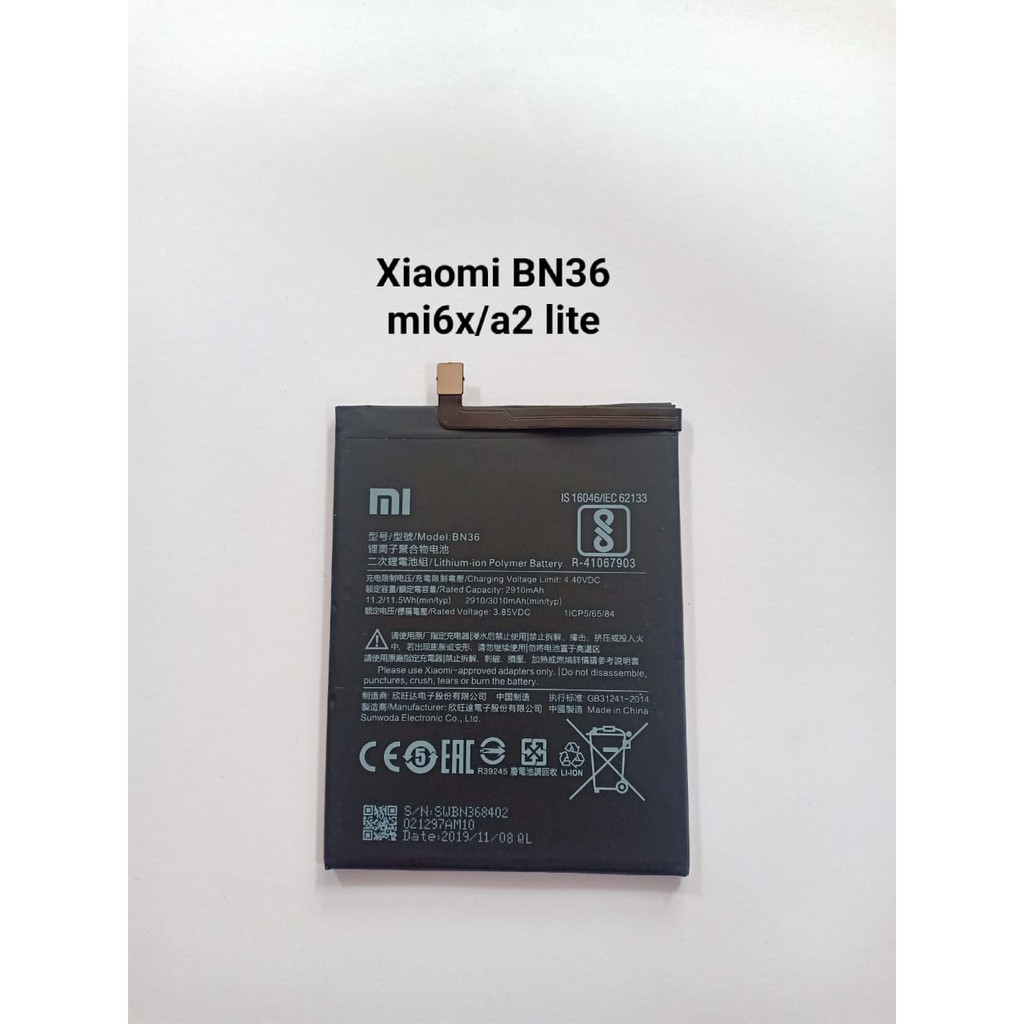 Baterai Xiaomi Mi6x Mi A2 BN36 Original