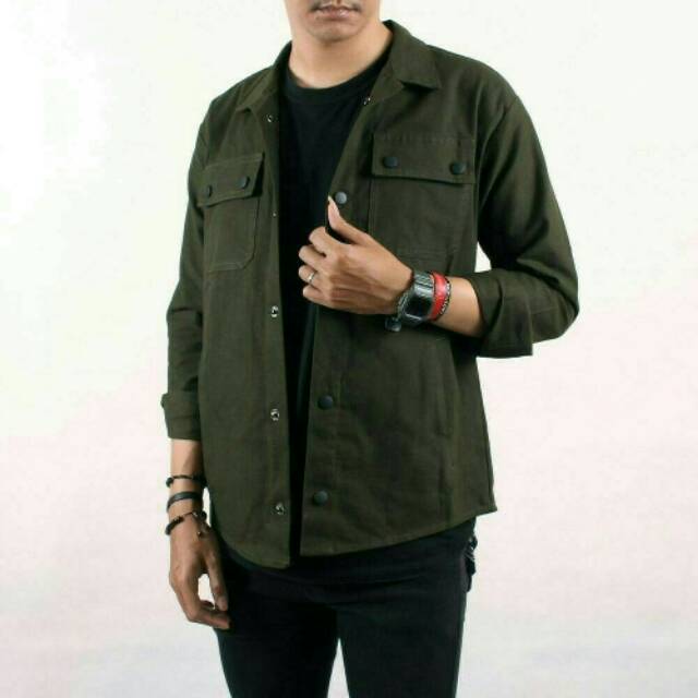 Jaket Semi Parka Hijau Army