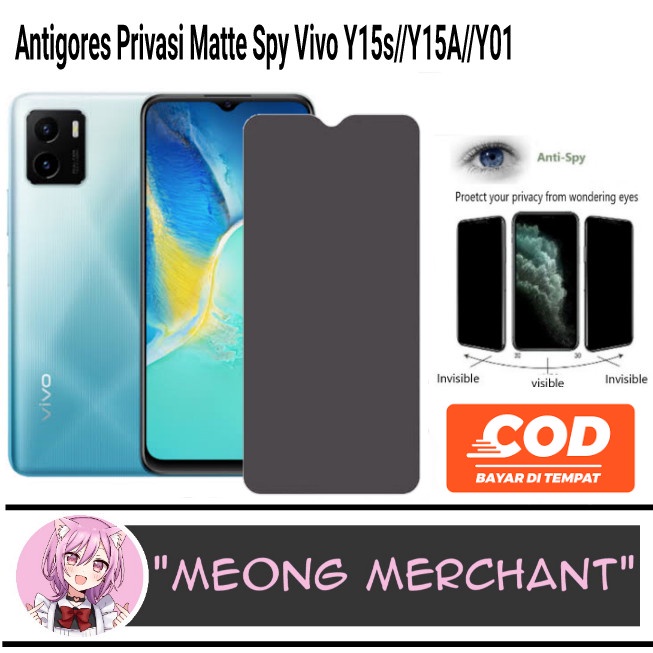 Promo Antigores Privasi Anti Spy Hp Vivo Y15S Y15A Y01 Ceramic Matte Spy