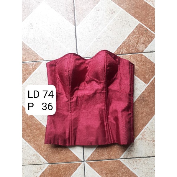 Longtorso Kamisol Camisole Kemben Kebaya Merah - preloved