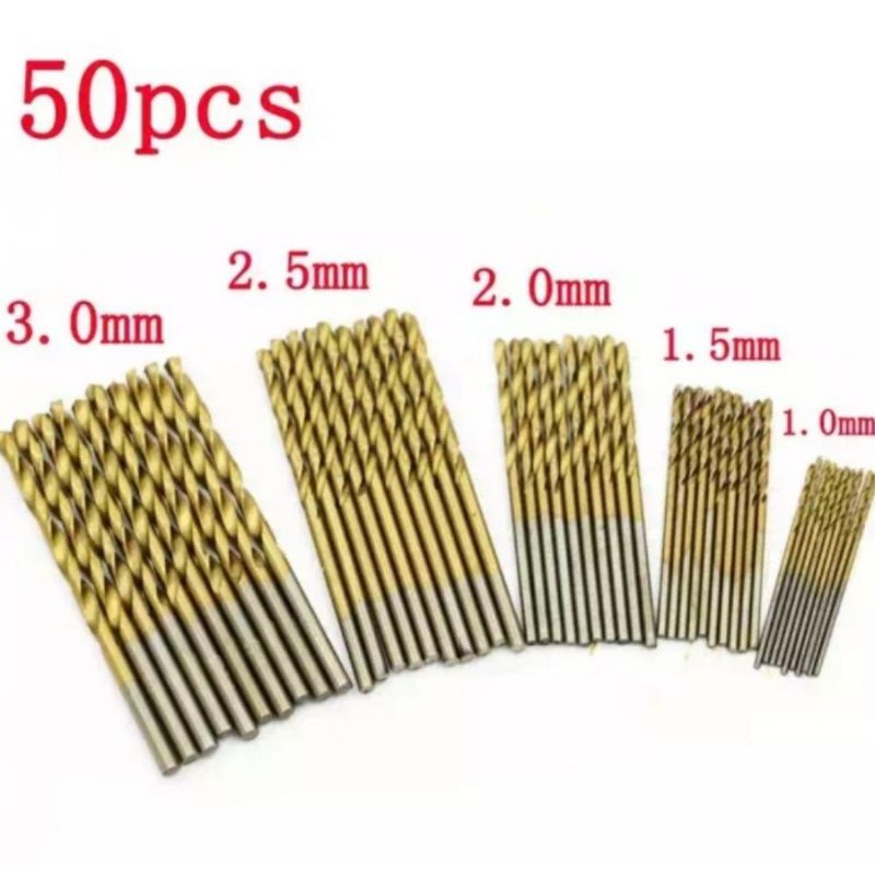 MATA BOR BESI HSS MINI 1MM 1,5MM 2MM 2,5MM 3MM ISI 50 pcs