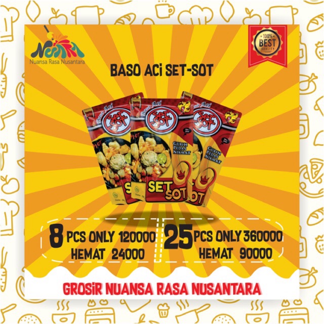 

[ PAKET GROSIR 25 PCS TERMURAH ] SETSOT Baso Aci - Setsot Geprek Bandung Cimahi Boci Pedas Nikmat