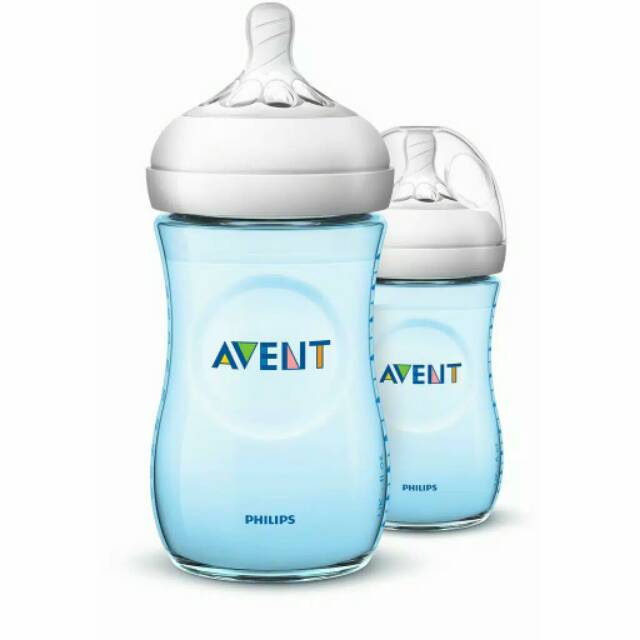 Botol Susu Philips Avent Natural PP 260 Ml Blue Isi 2 Bottle SCF 695/23x2