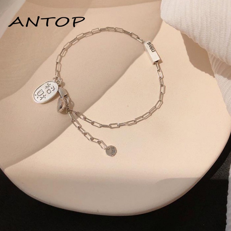 1 Pasang Lucky Couple Magnetic Gelang Pasangan Pacar Gelang Logam Hadiah Ulang Tahun ANTOP