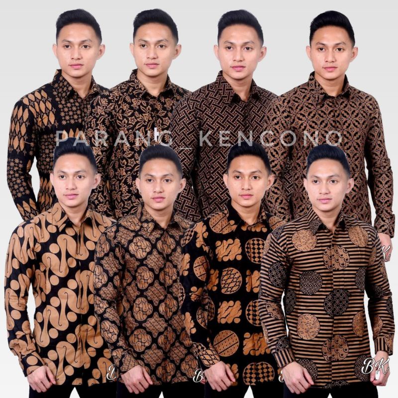 Batik Pria Lengan Panjang BATIK NAKULA HRB026 motif KERATONAN Kode 002 size M L XL XXL Reguler