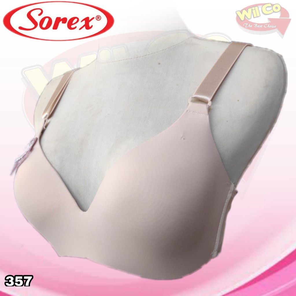 K357 - BRA WANITA SOREX BUSA TIPIS TANPA KAWAT CUP BESAR 36C - 42C  TIGA PENGAIT