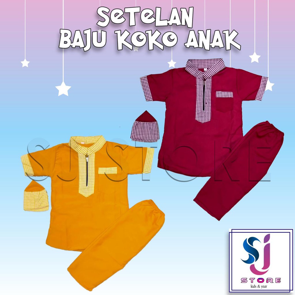 Koko Turki Anak - Setelan Kurta Anak 1 2 3 4 5 6 7 8 Tahun