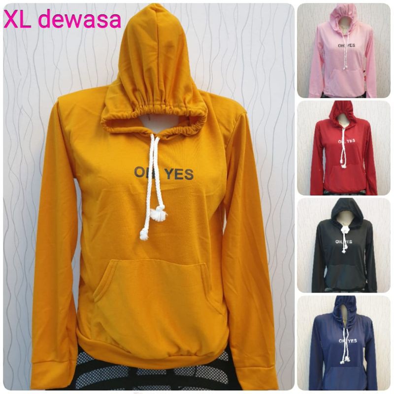 Jaket topi XL oh yes dewasa babytery bagus