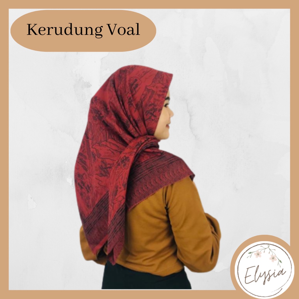 Kerudung Hijab SegiEmpat Voal Motif