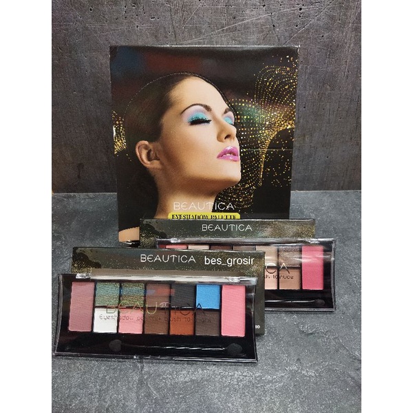 Beautica eyeshadow palette with blus 10 ( satuan )