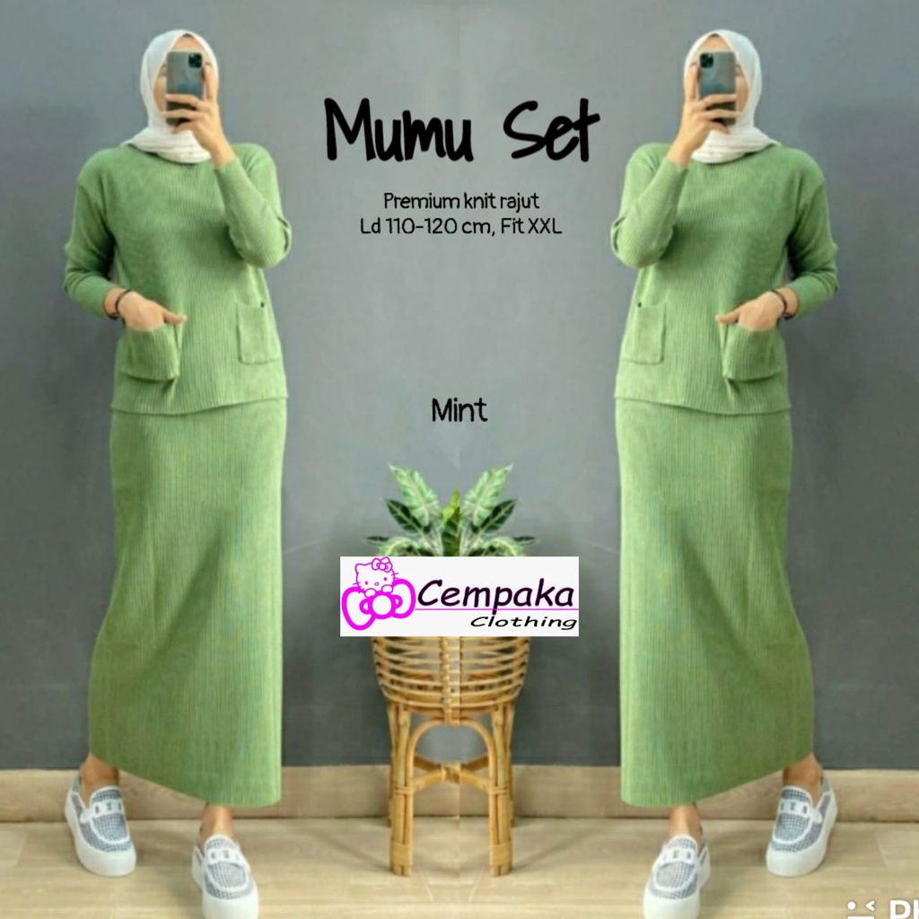 Setelan Rajut JUMBO ROK SPAN, Setelan Knit Import, Stelan Rajut Wanita, One Set Rok, Set Rok Wanita,