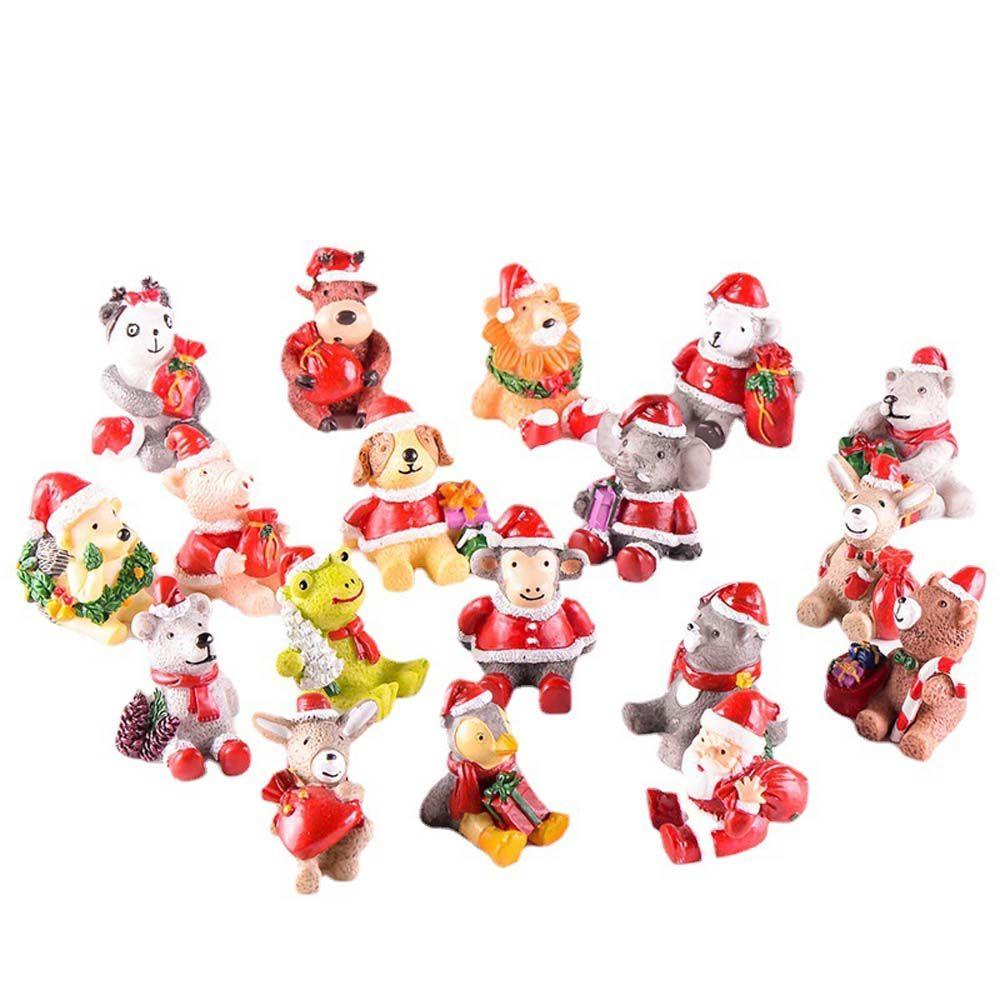 Agustina Mikro Lanskap Lucu Kerajinan Resin Xmas Rusa Panda Peri Taman Ornamen