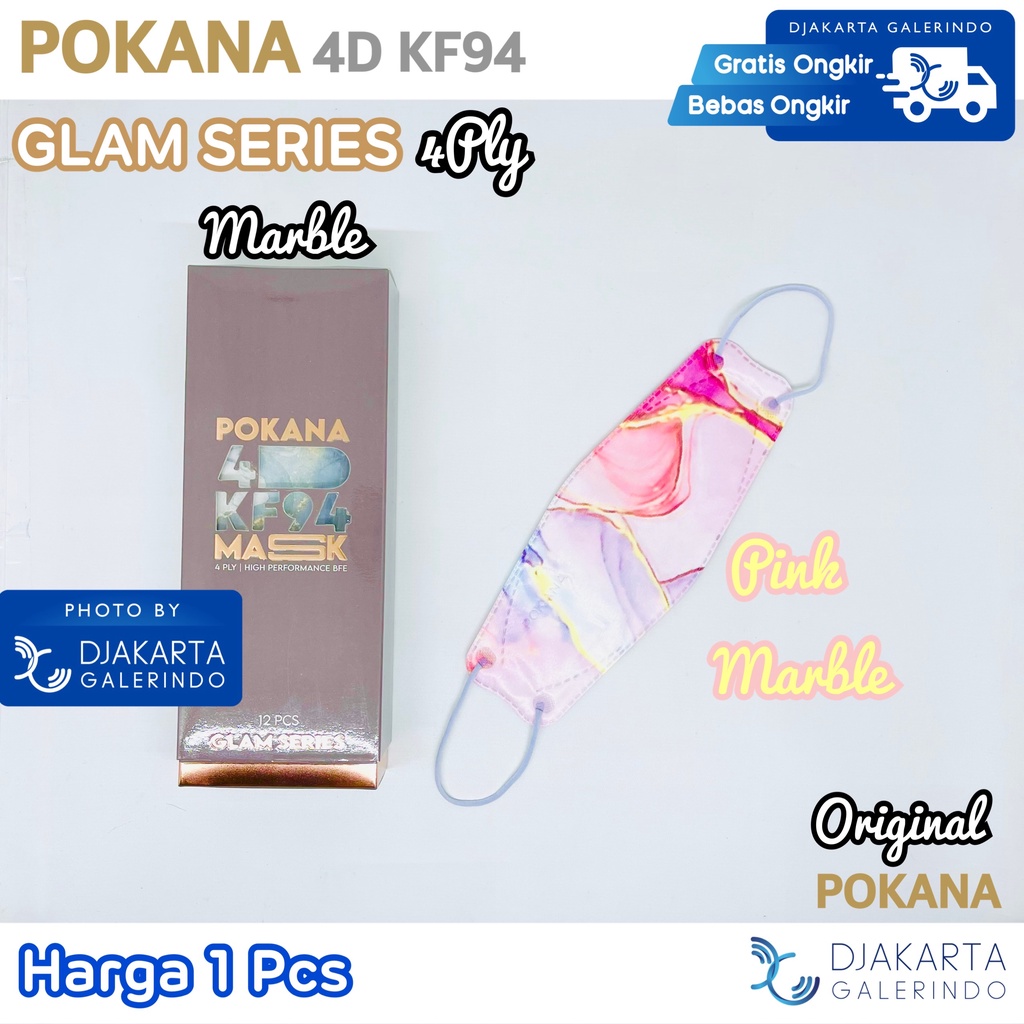 Masker POKANA 4D KF94 Marble / Marbel Glam Series Original Pokana