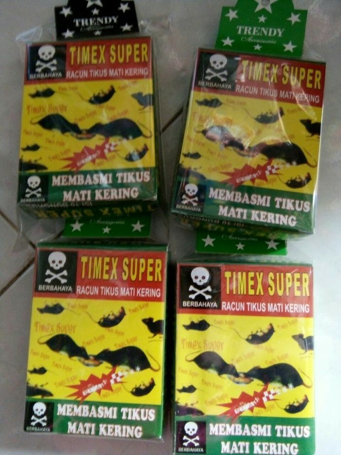 RACUN TIKUS SUPER TIMEX AMPUH BASMI TIKUS MATI KERING NO BAU (PER BOX)