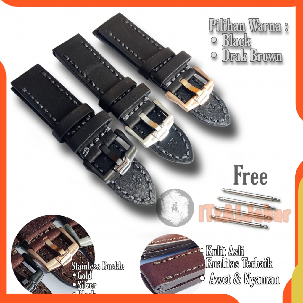 Tali jam tangan Kulit asli 22mm 24mm 26mm Leather strap WH142