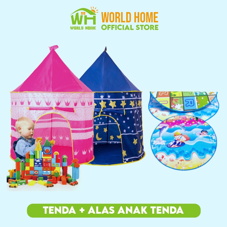 Promo Termurah Tenda + Alas Mainan Tenda Anak Motif Mainan Outdoor Tenda Anak Istana Castle MURAH