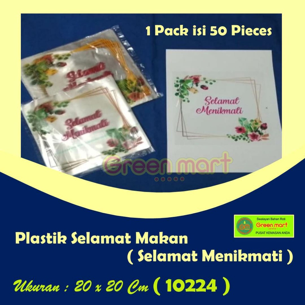 Jual Plastik Selamat Makan Selamat Menikmati Plastik Opp Ukuran 20 X 20