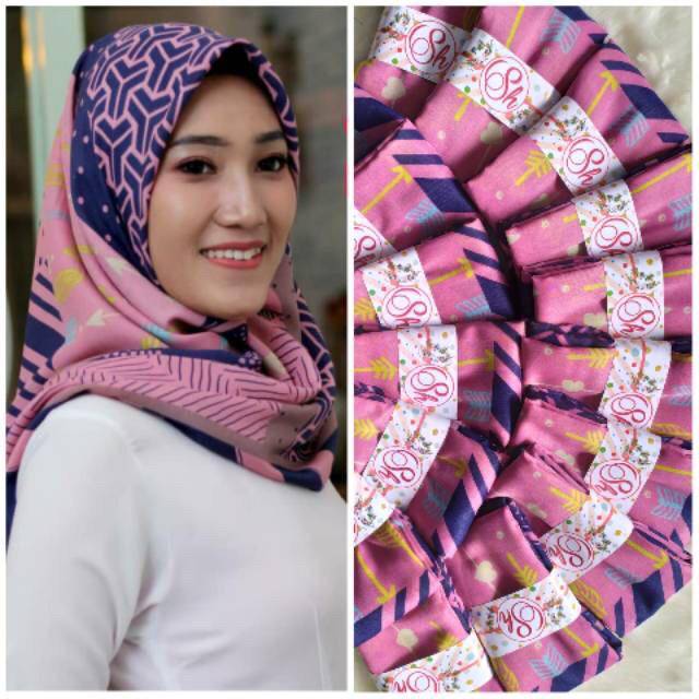 Hijab denay motif pink terbaru