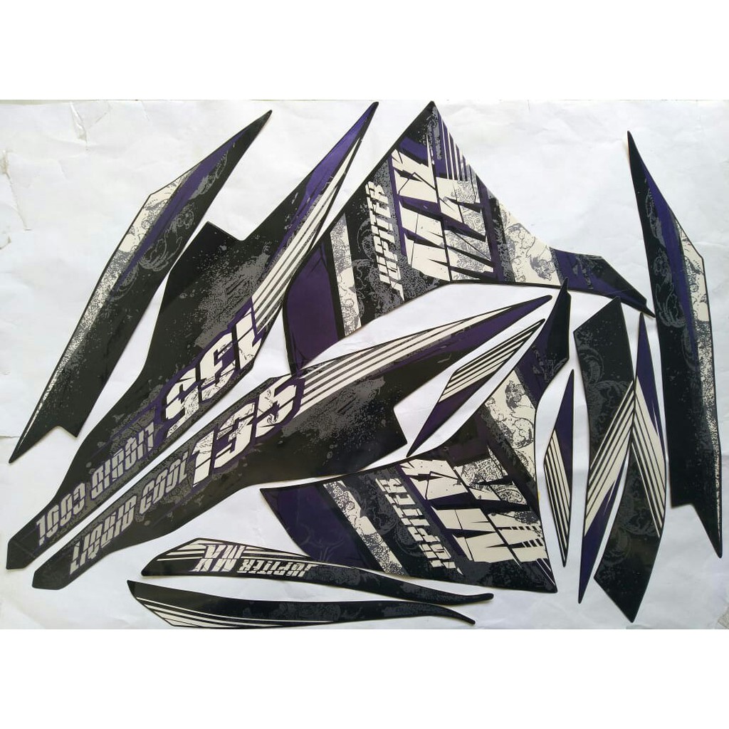 stiker striping yamaha jupiter mx 135 2013 hitam-ungu