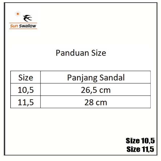 Sun Swallow Evolve 10,5 dan 11,5 / Sandal Jepit Rumah / Sandal Santai / Sandal Karet / Sandal Wudhu