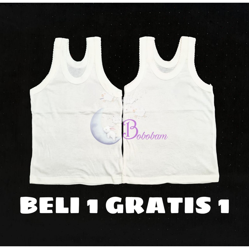 1 PCS SINGLET BAYI / KAOS KUTANG BABY / DALAMAN BABY / SINGLET BABY PUTIH POLOS TERBARU-SNI