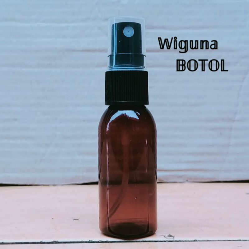 Botol Spray 30ml Coklat / Botol 30ml Amber Tutup Spray Hitam